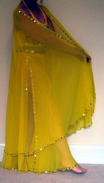 Yellow-Chiffon-skirt-and-ve