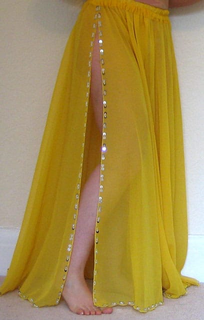 Yellow-Chiffon-skirt
